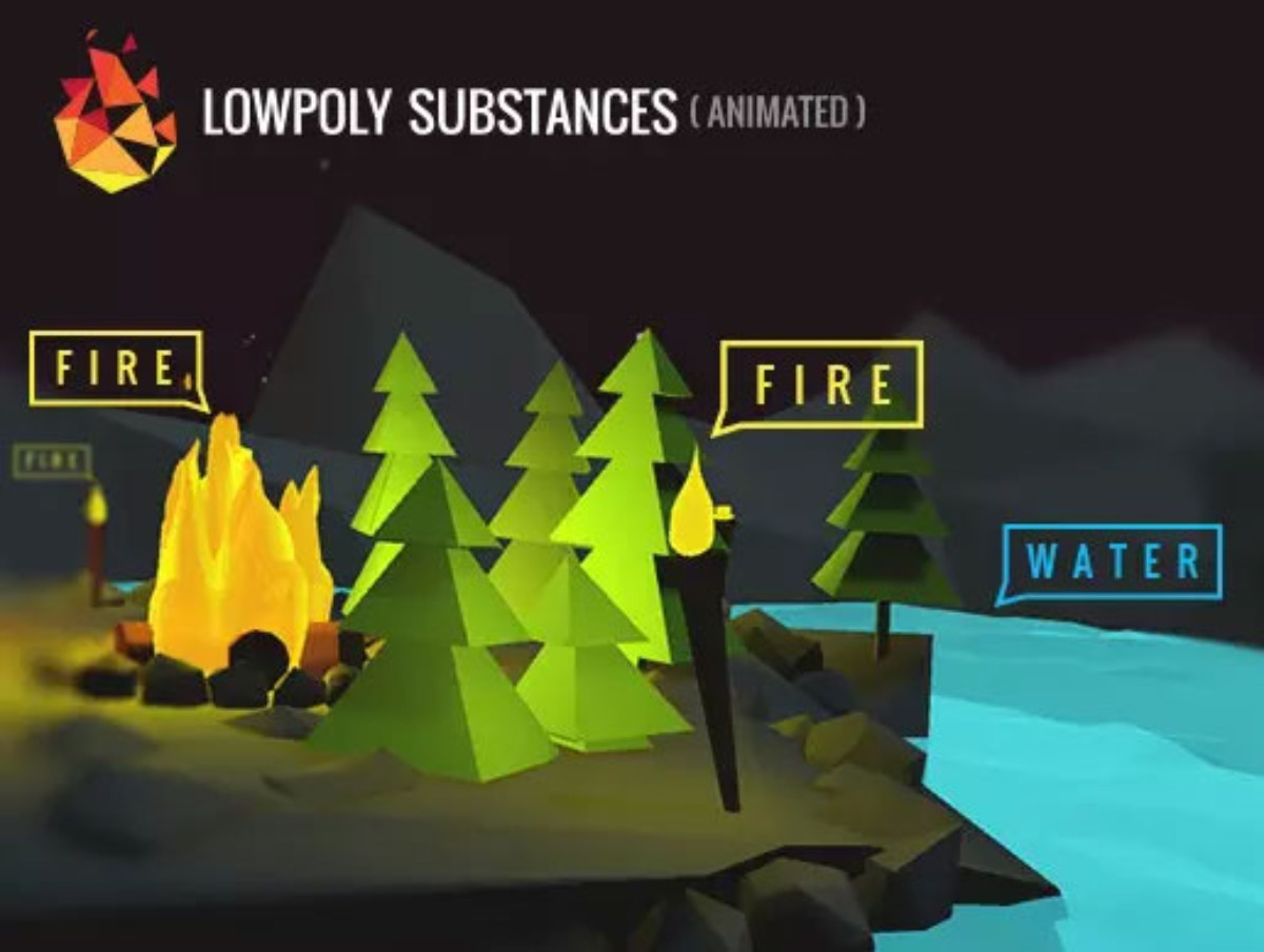 Lowpoly Substances 1.4.1   聚卡通水火粒子特效