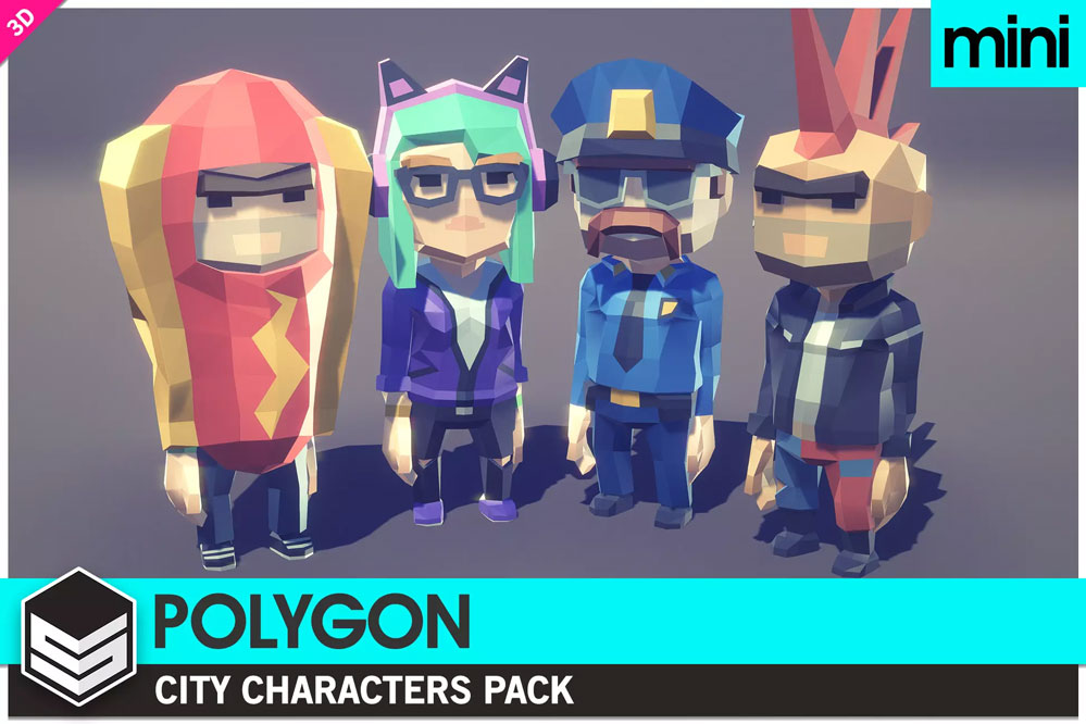 POLYGON MINI - City Character Pack 1.01   卡通城市人物