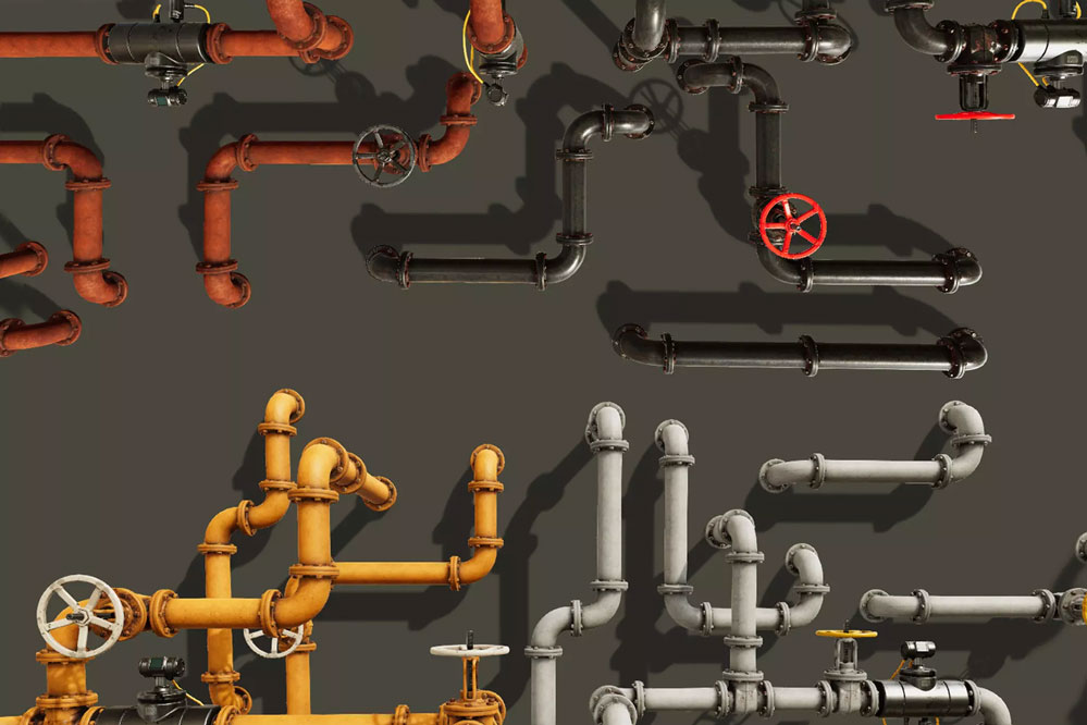 PBR Modular Pipes Set 2.0   高质量不同颜色管道组