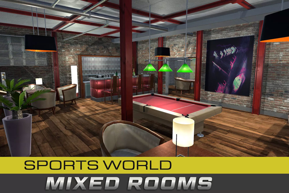 Indoor Sports - Mixed Room Pack 1.2    台球俱乐部酒吧场景