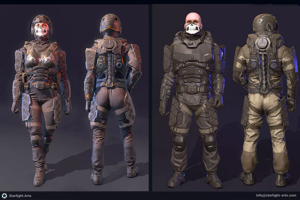 Futuristic Soldier`s Pack 1.0   科幻未来男女士兵人物