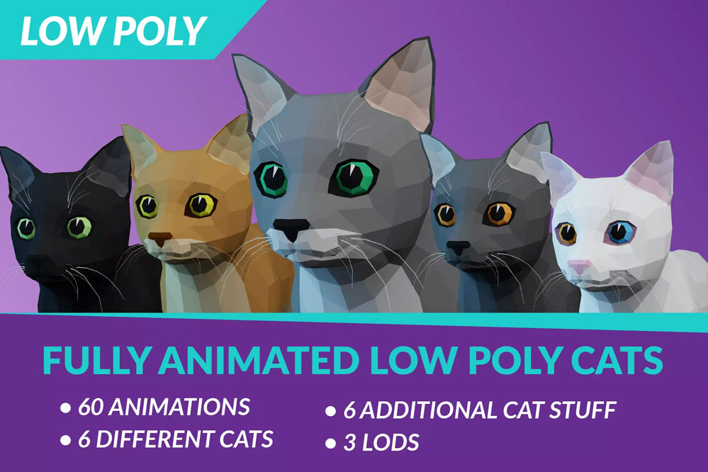 Fully Animated Cats (low poly version) 1.0  猫咪