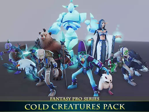 Cold Creatures Pack 1.0   冰系生物卡通怪兽幻想奇兽