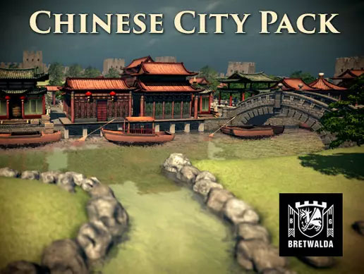 Chinese City Pack 1.0   中国城镇石龙狮雕像场景