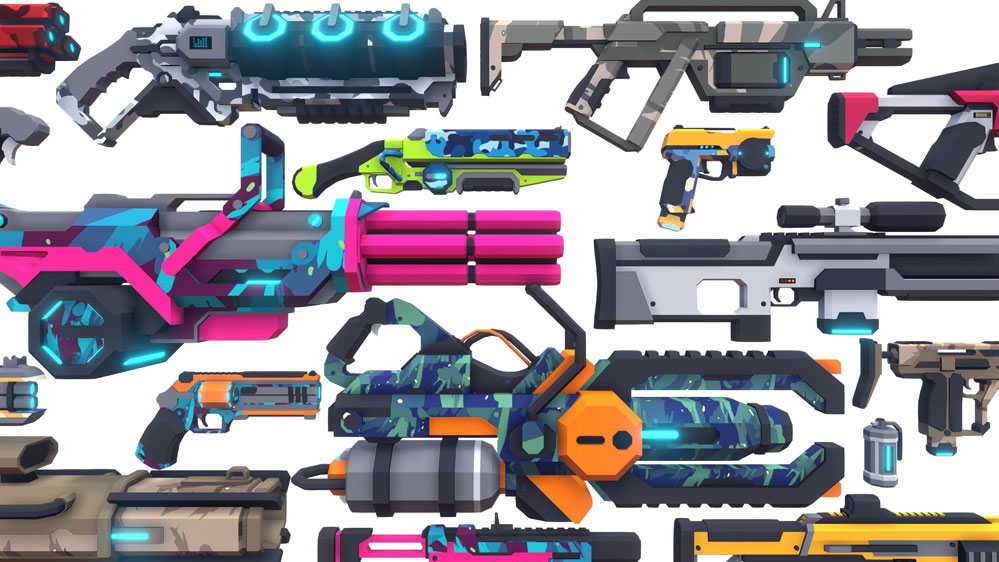 SciFi Gun Pack Low-poly 3D model   科幻枪