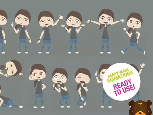 100 Daily Life  2D Puppet Animations  Unisex Minimal Vector Style 1.2