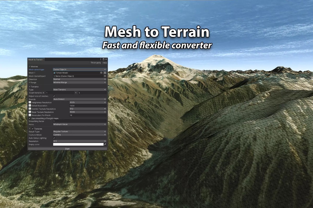 Mesh to Terrain 2.4    网格模型转换成地形插件