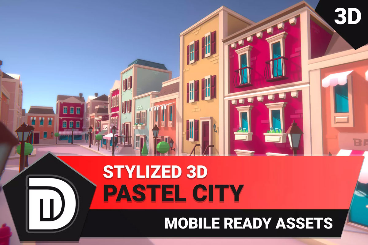 Stylized 3D Pastel City 1.0   卡通风格化城市小镇街道