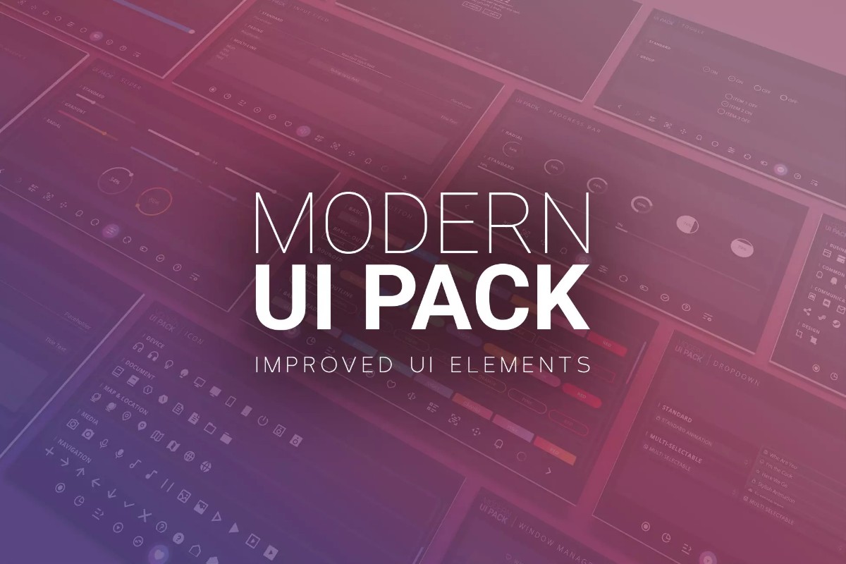 Modern UI Pack 5.4.9简约风格现代游戏界面素材