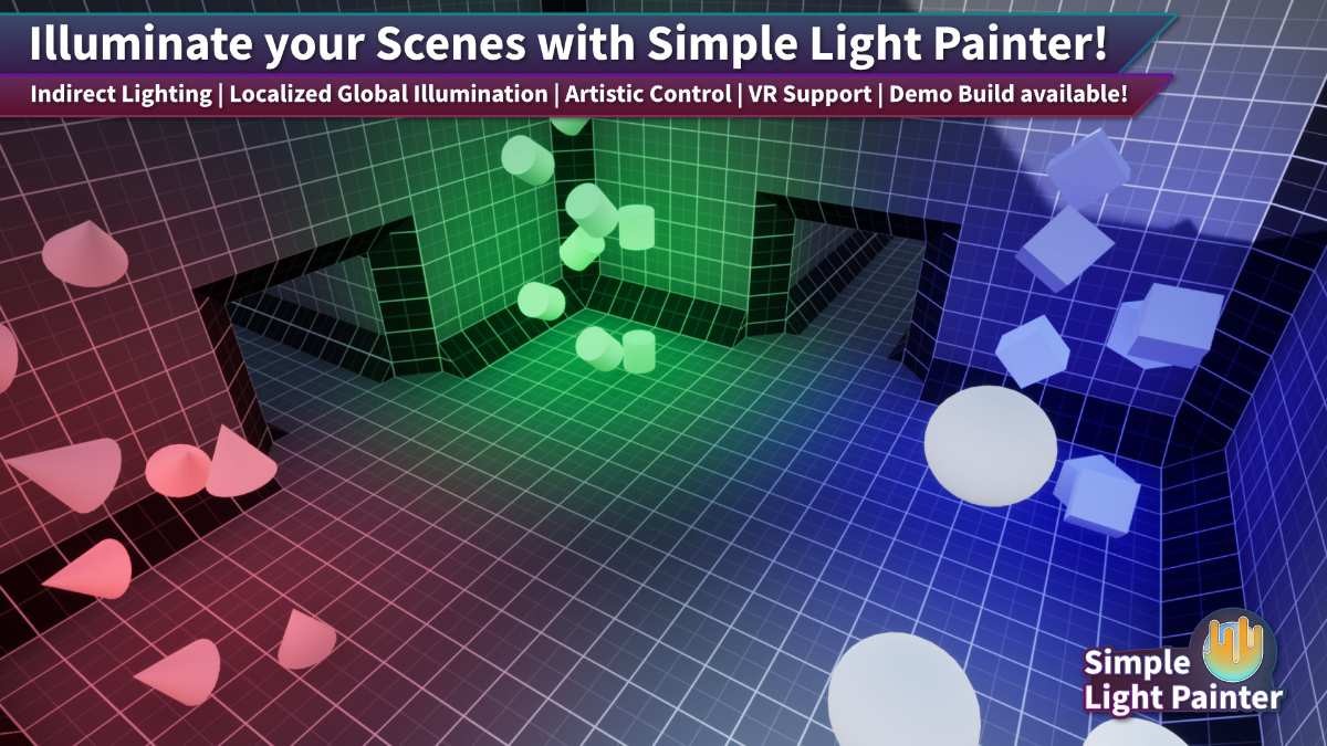 Simple Light Painter V1.1 适配UE4.27 材质伪灯光照明系统