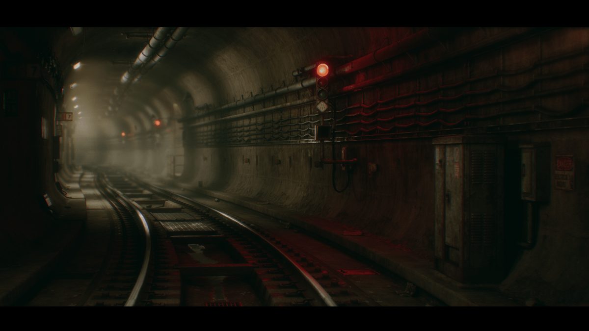 City Subway Tunnel 适配UE4.27 城市地铁路隧道铁轨环境场景