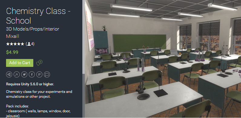 Chemistry Class - School 1.0学校教室实验室办公桌道具模型