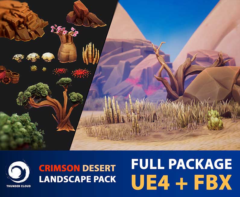 Crimson Desert Landscape -Full package UE4 and FBX沙漠环境