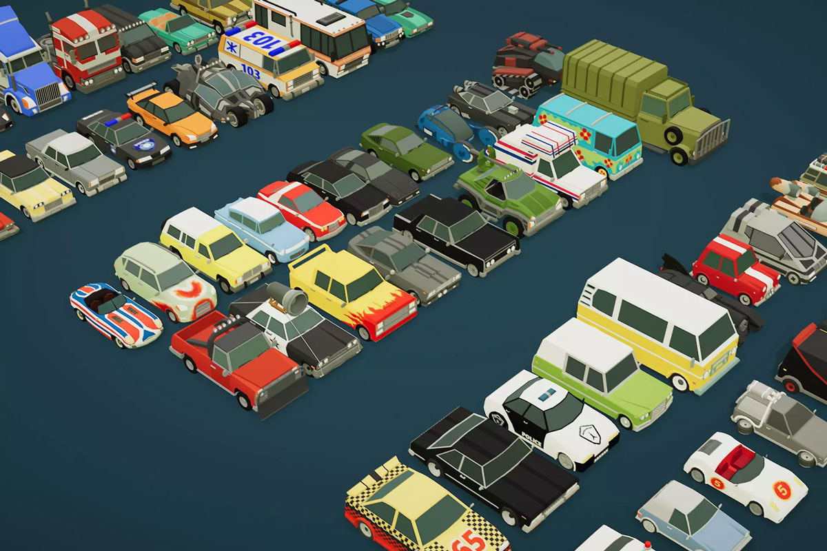Cartoon Vehicles Full Pack - Low Poly Cars (80 Cars) 1.5低聚汽车