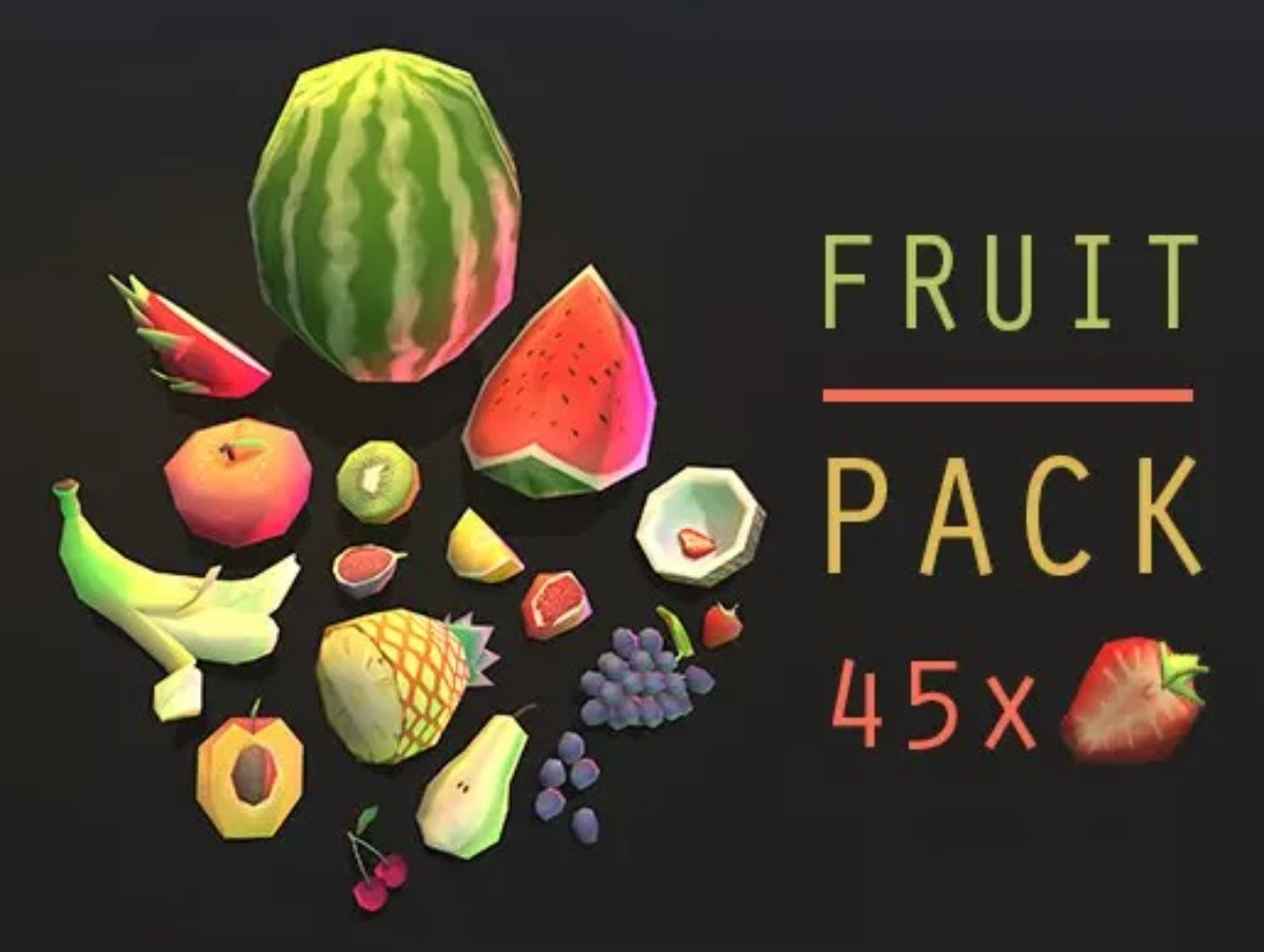 Low Poly Fruit Pack 1.0低聚水果手绘模型