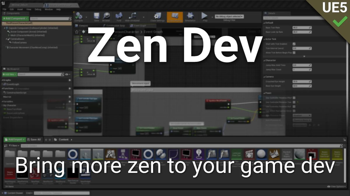 Zen Dev 虚幻4.27游戏开发编辑器界面优化插件