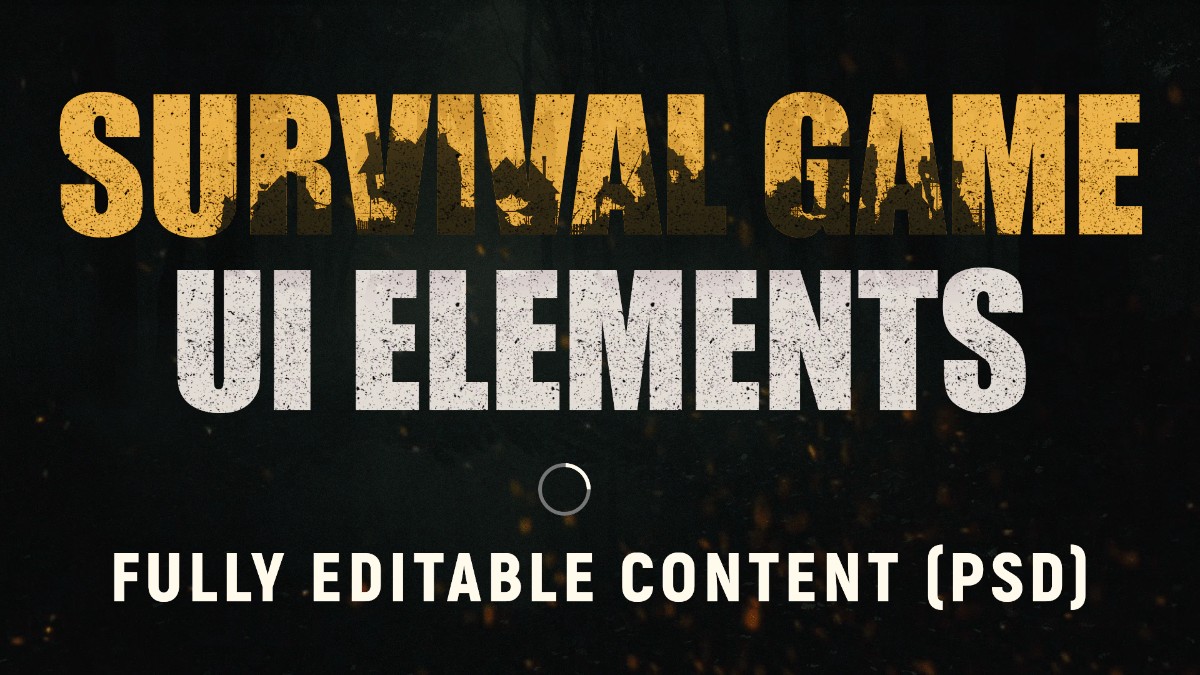 EDITABLE SURVIVAL HORROR UI ELEMENTS BUNDLE (PNG + PSD)虚幻4.26生存游戏