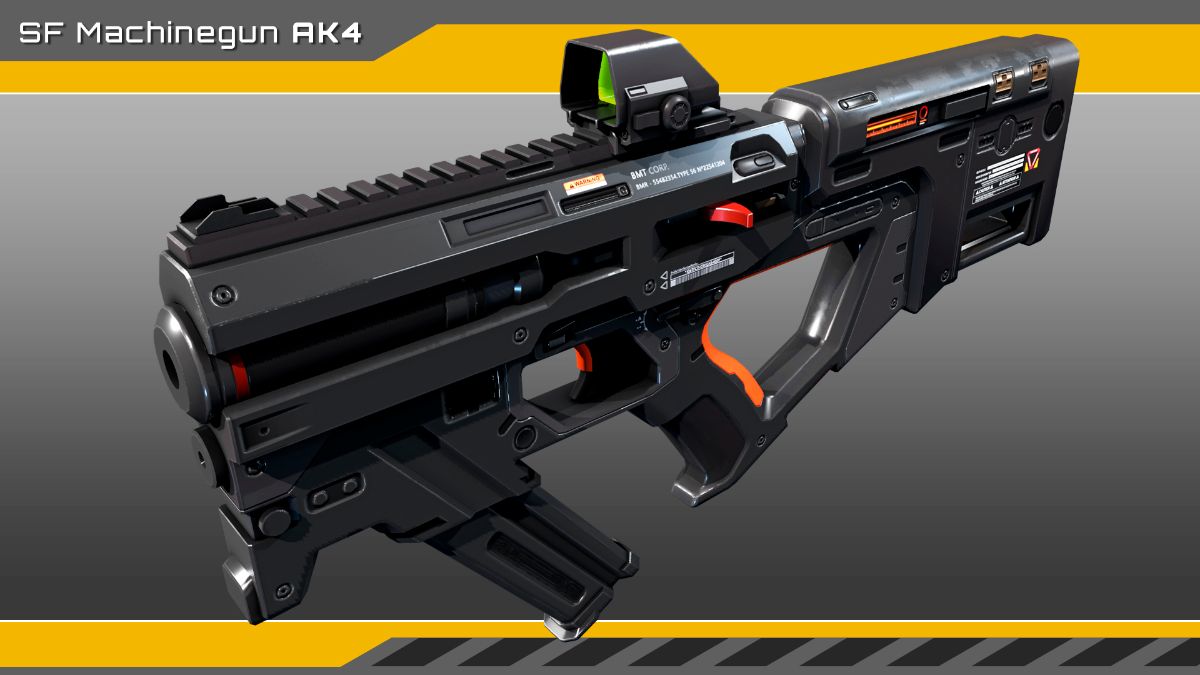 SciFi Machinegun AK4 Playable 虚幻4.27科幻机关枪AK4