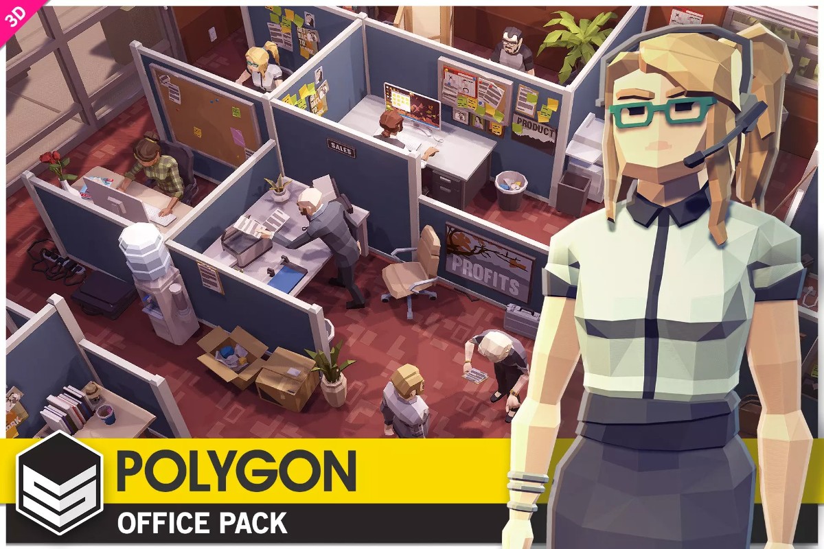 POLYGON - Office Pack 1.03办公室场景道具