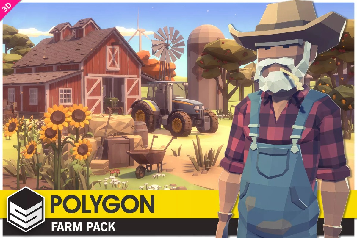 POLYGON - Farm Pack 1.1卡通多边形农场农村场景